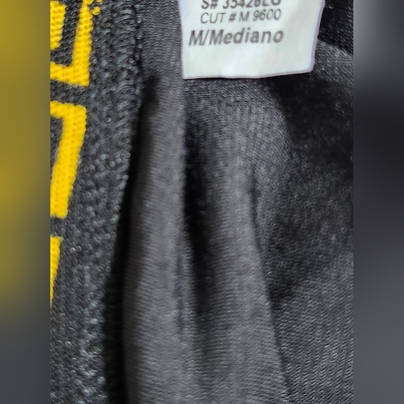 Fashion Nova Black and Gold Geometric Mesh Leggings. Size M. - Picture 8 of 8